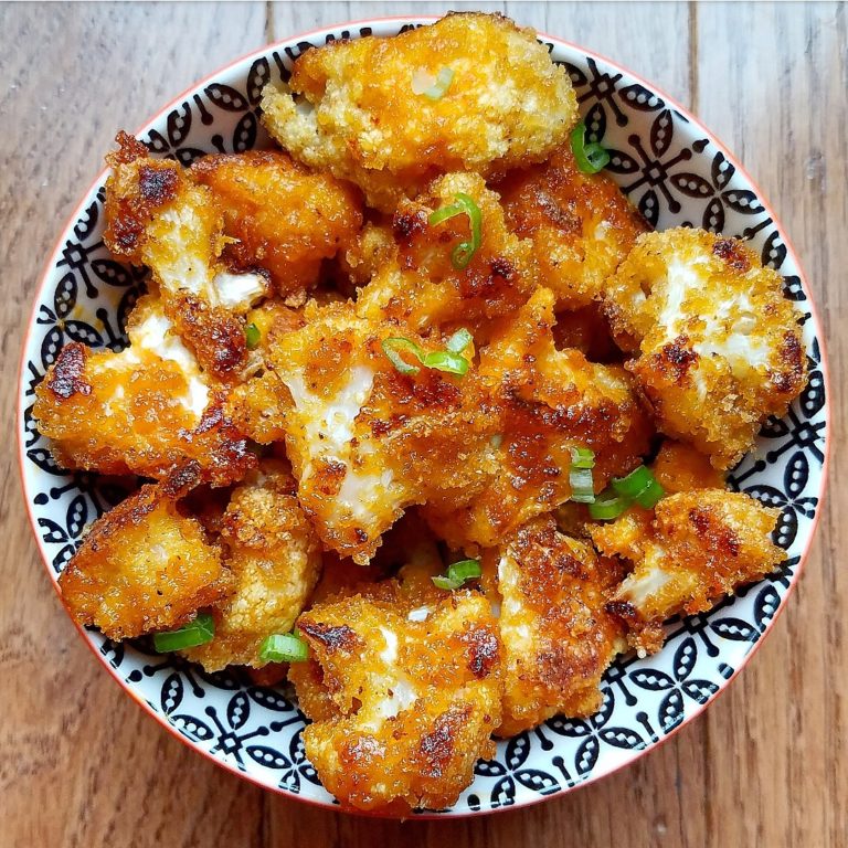 Pork Rind Crusted Buffalo Cauliflower