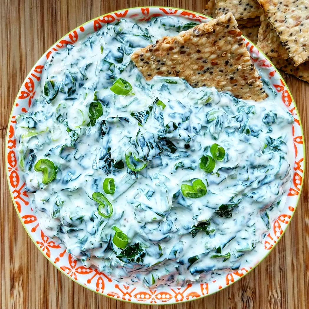 Vegan/Paleo Kale and Spinach Dip | Spinach and Bacon