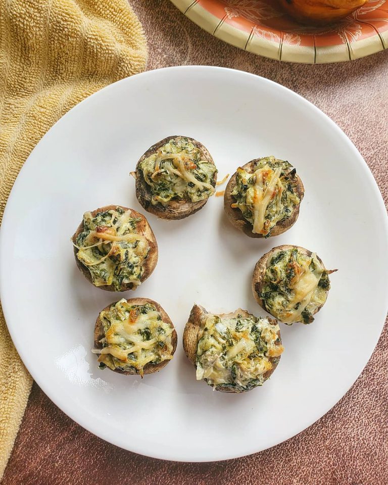 Spinach and Artichoke Stuffed Mushrooms