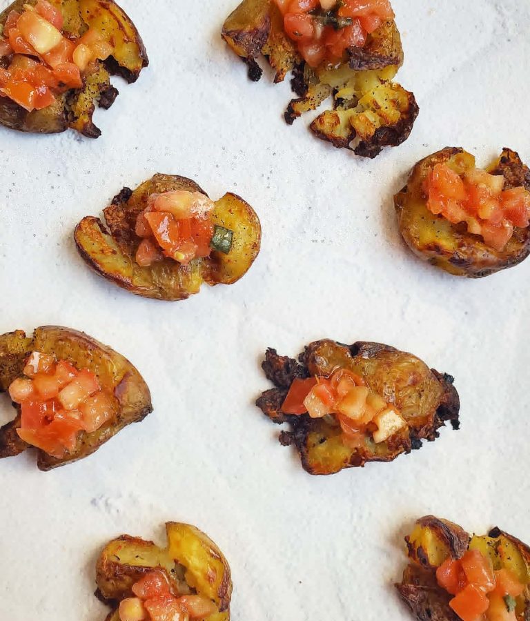 Bruschetta Smashed Potatoes