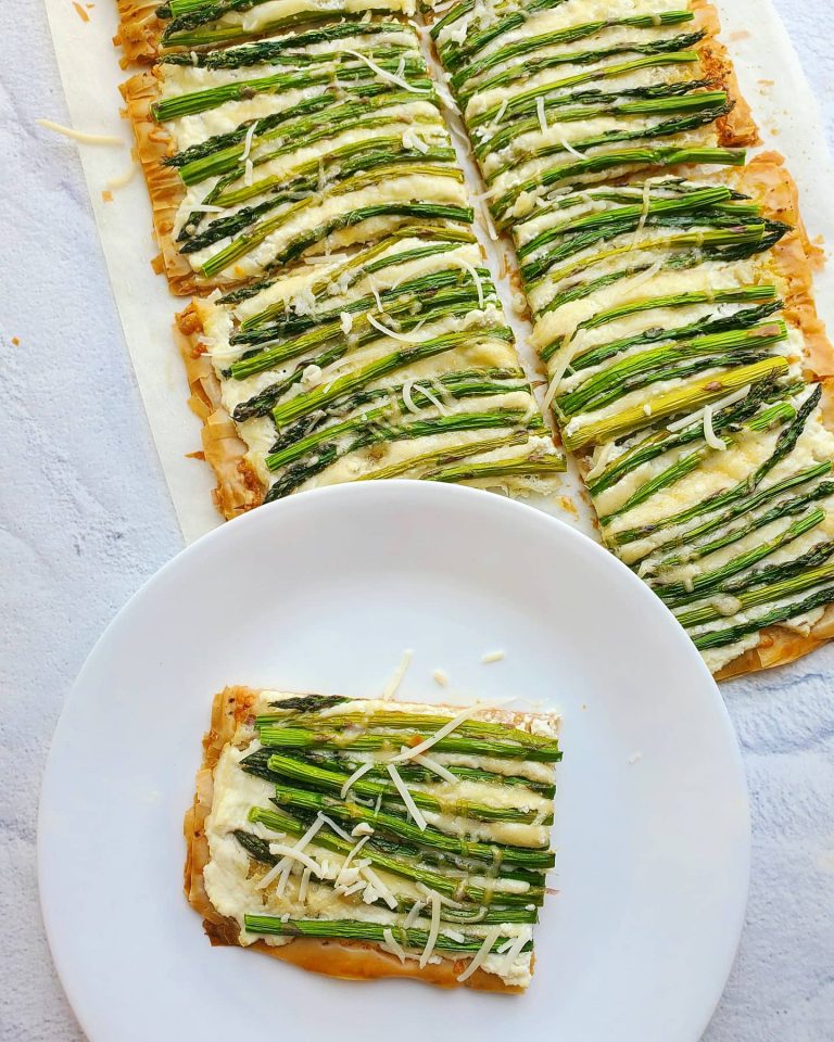 Lemon Asparagus Ricotta Tart