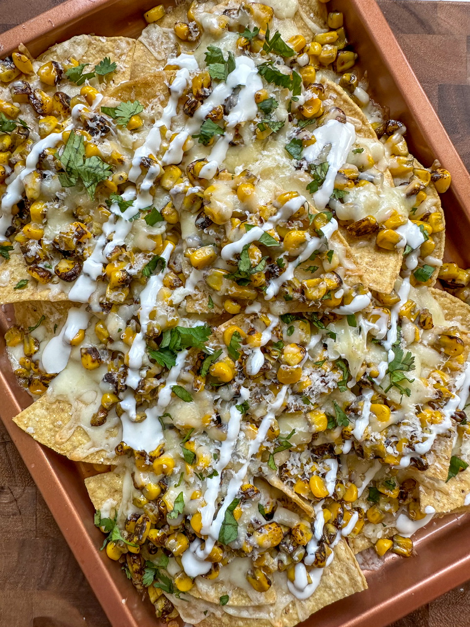 Mexican Street Corn Nachos | Loaded Corn Nachos