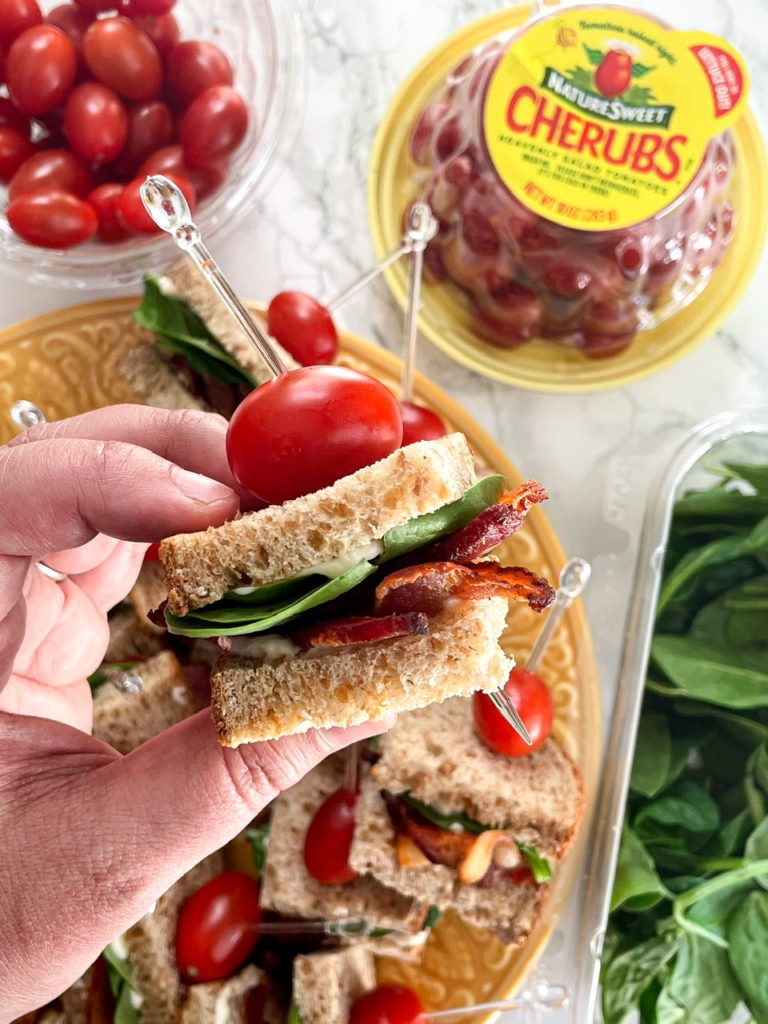 Mini BST (Bacon, Spinach, Tomato) Sandwiches