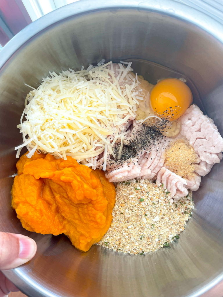 ingredients for chicken pumpkin meatballs