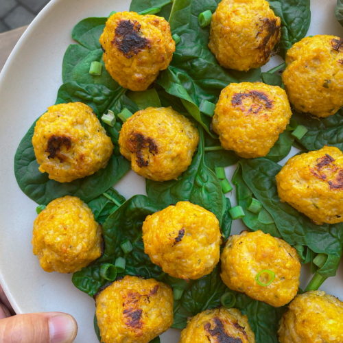 Pumpkin Meatballs made with Ground Chicken