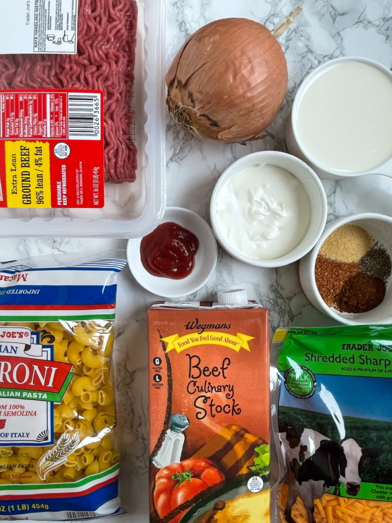 Ingredients for Hamburger Helper