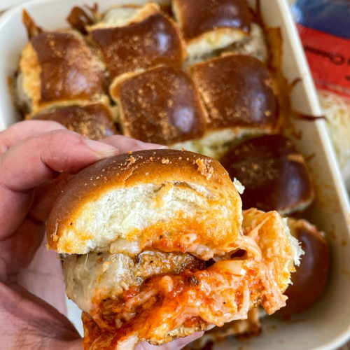 Cheesy Meatball Sliders on Hawaiian Rolls