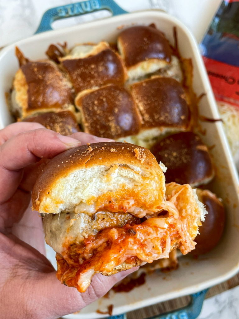 Cheesy Meatball Sliders on Hawaiian Rolls