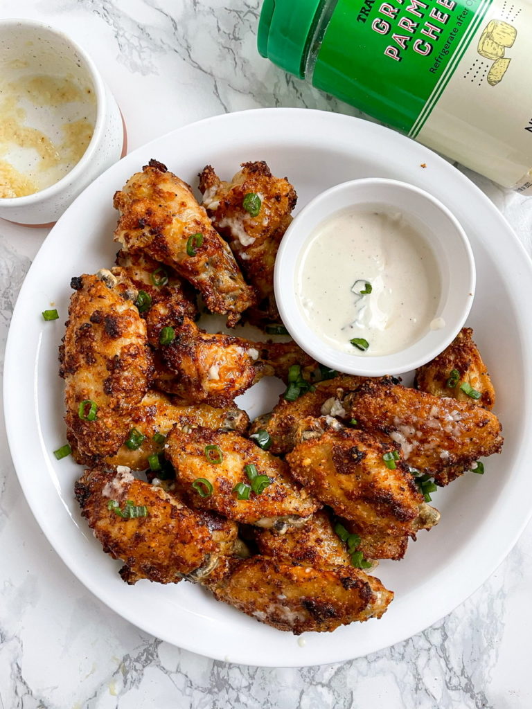 Garlic Parmesan Wings made in the Air Fryer