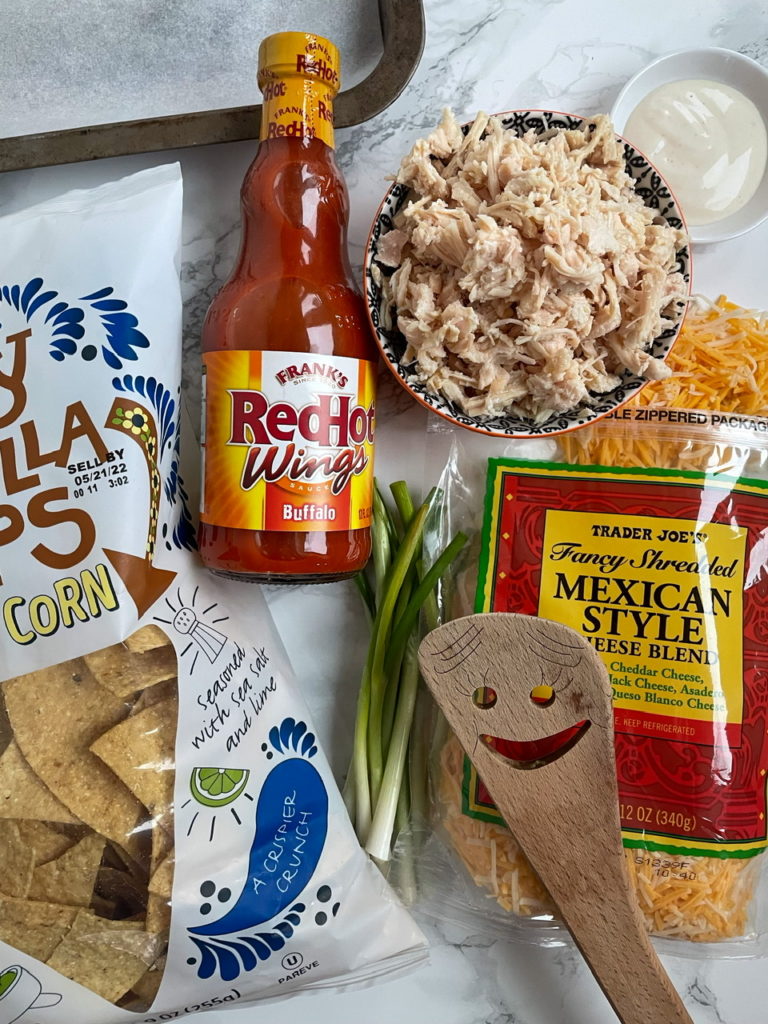 Ingredients for Buffalo Chicken Nachos