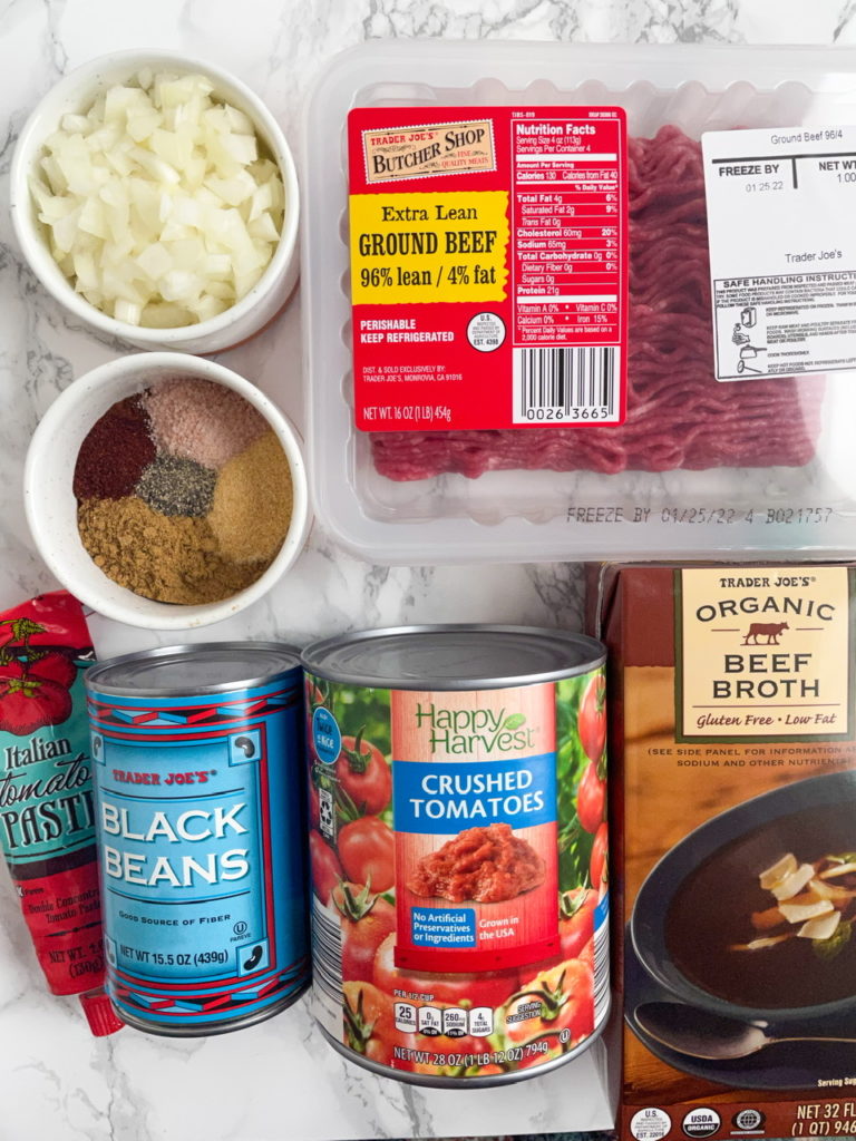 Ingredients for Healthy Chilli Con Carne