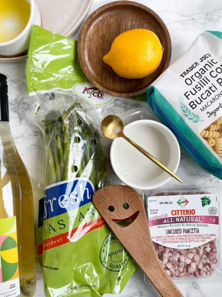 Ingredients for Lemon Asparagus Pasta