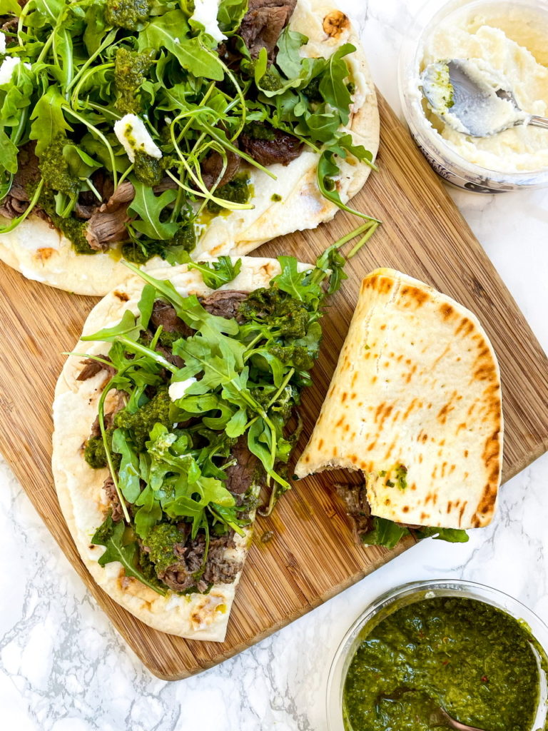 Chimichurri Steak Flatbread Sandwich