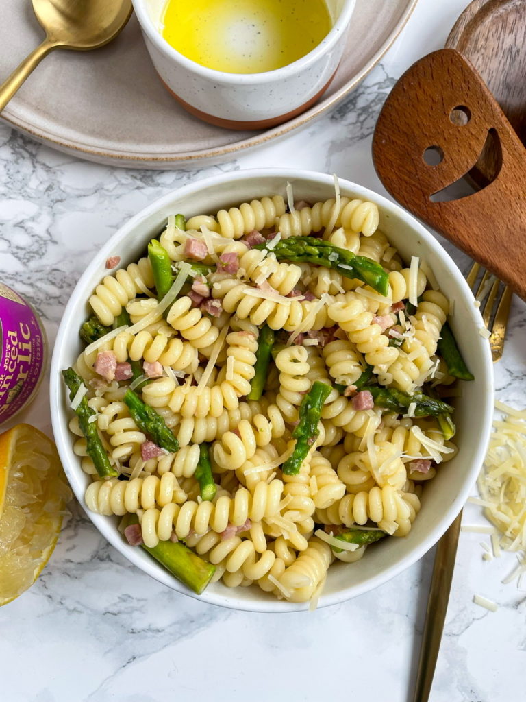 Lemon Asparagus Pasta with Pancetta