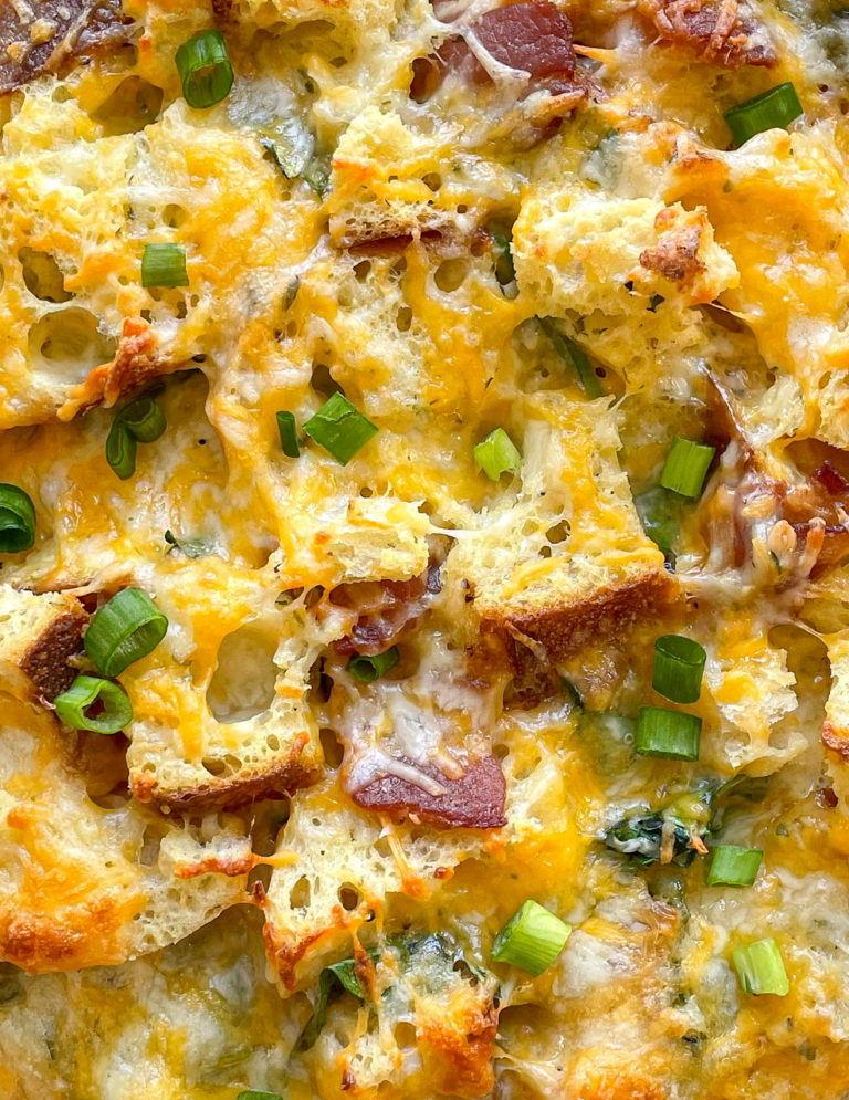 Overnight Breakfast Casserole | Spinach and Bacon