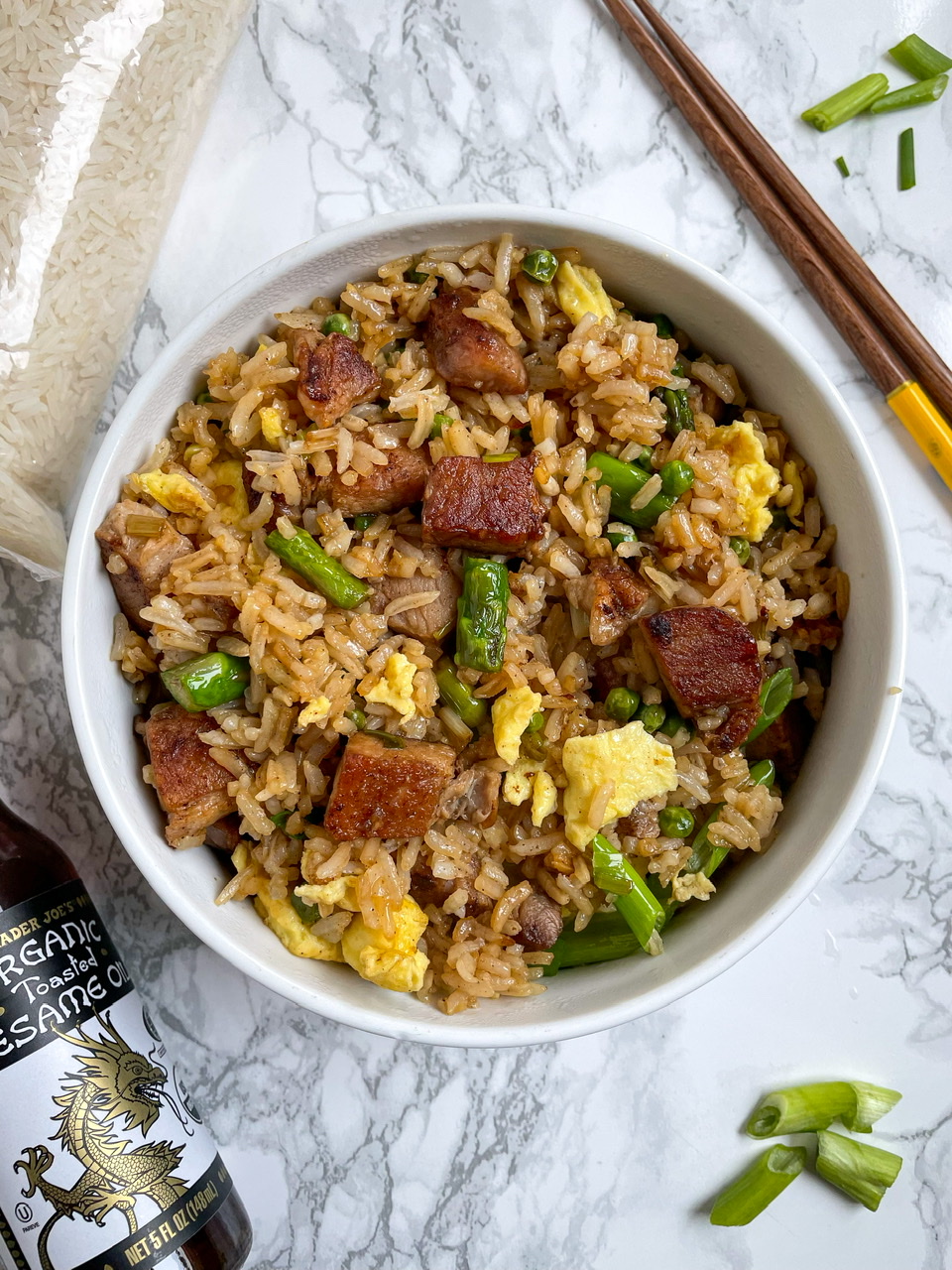 Pork Belly Fried Rice | Crispy Pork and Fried Rice