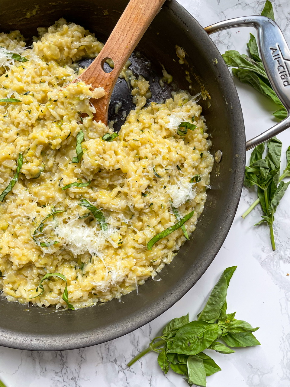 Zucchini Risotto | Pecorino and Basil