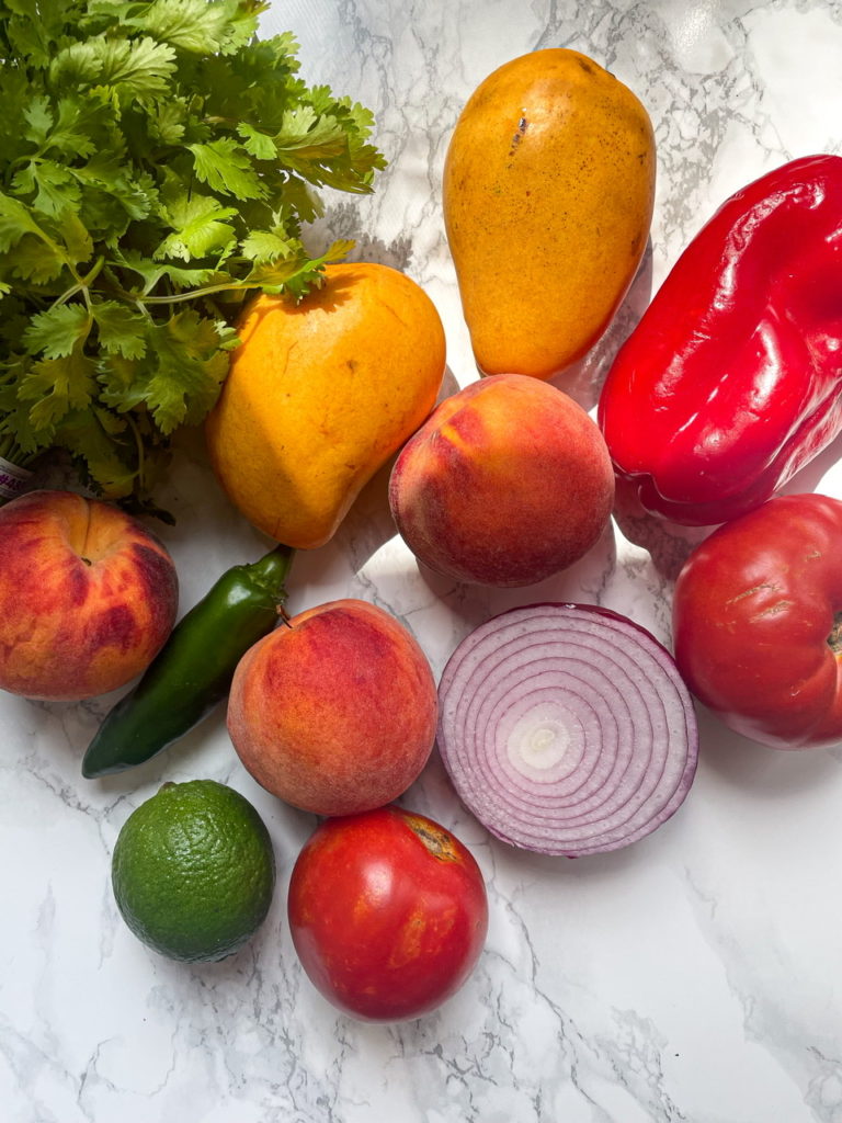 Ingredients for Peach Mango Salsa