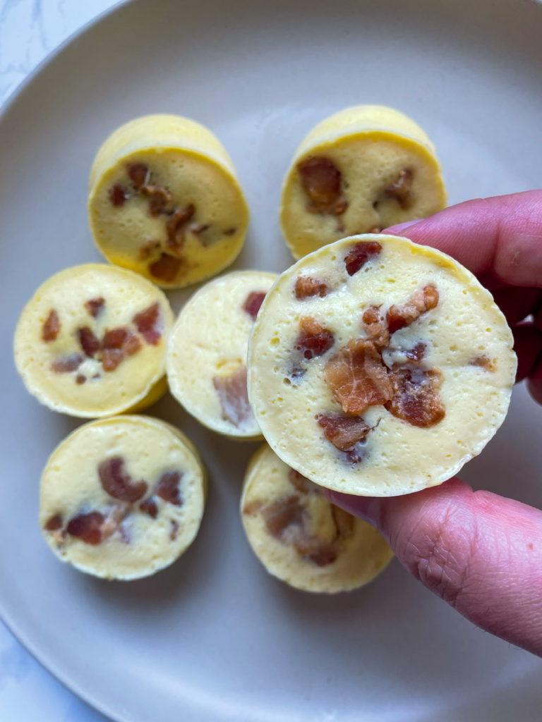 Bacon and Red Pepper Egg Bites with the easiest egg bite recipe