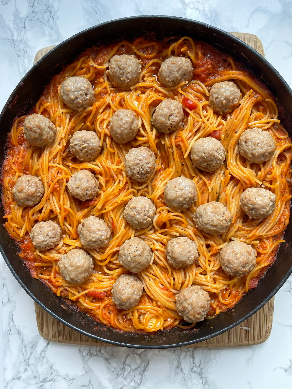 No Boil Spaghetti Bake One Pot Spaghetti And Meatballs