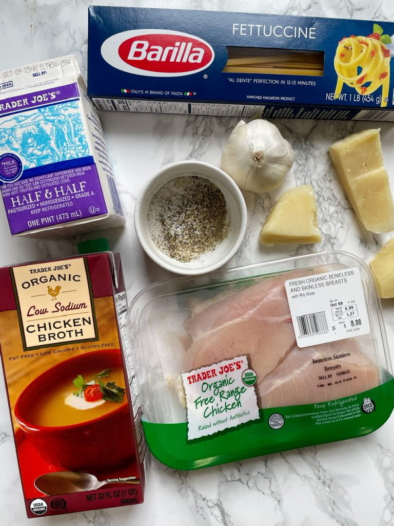 Ingredients for One Pot Chicken Alfredo