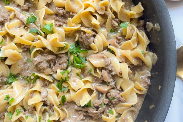 One Pot Beef Stroganoff made with Ground Beef