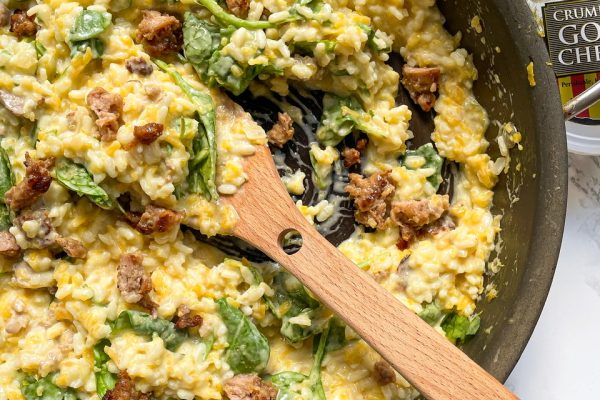 Butternut Squash Risotto with Sausage and Spinach