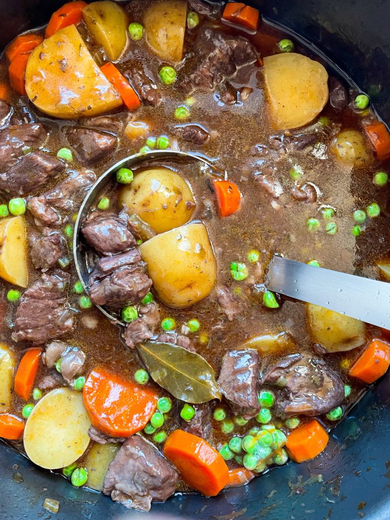 old fashioned beef stew made on the stove top