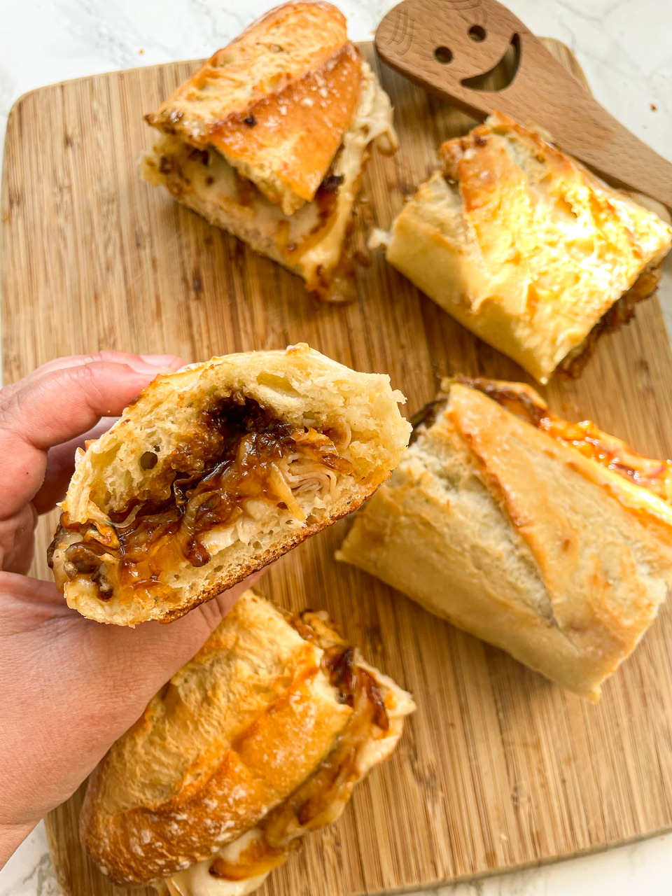 Turkey and Cheese Sandwich Caramelized Onions and Fig Jam