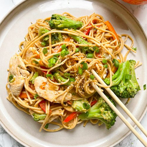 Peanut Sauce Stir Fry with Chicken and Noodles