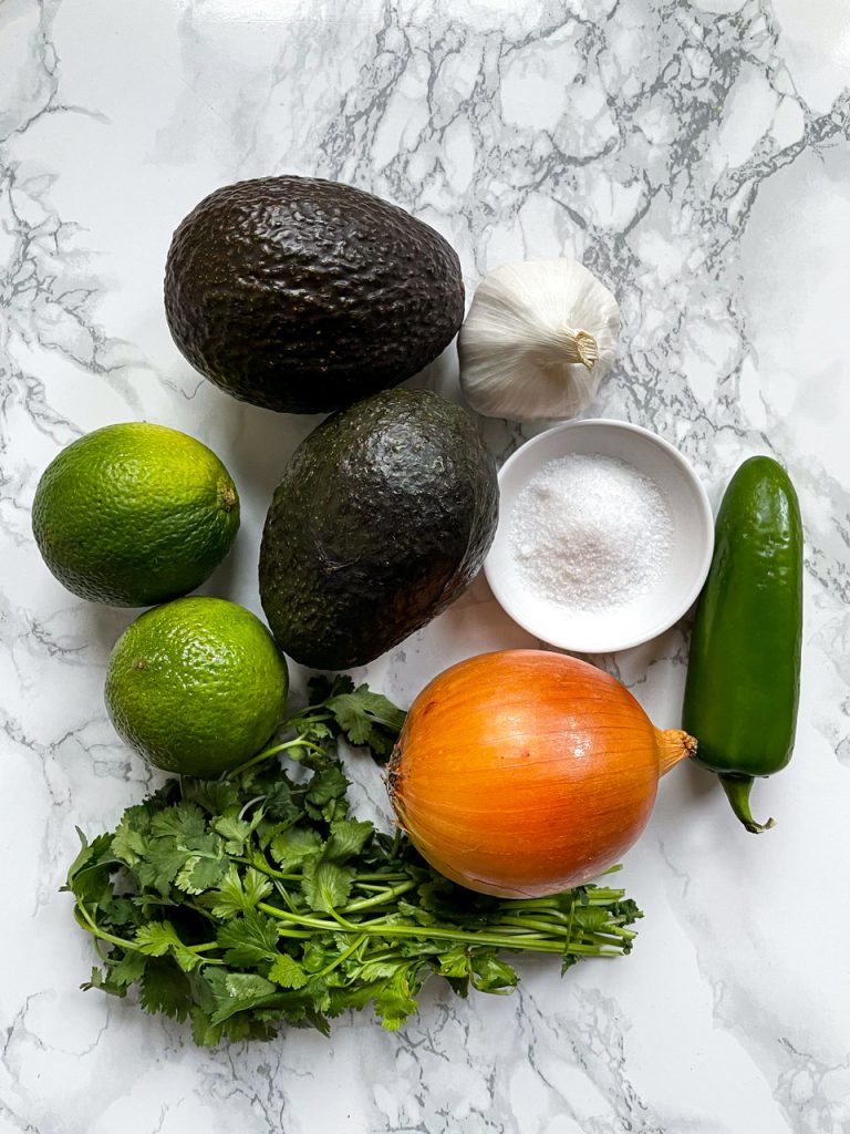 Ingredients for the best guacamole recipe