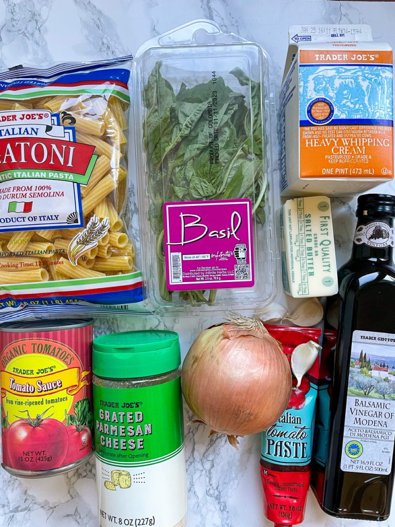 Ingredients for Vodka Sauce without Vodka