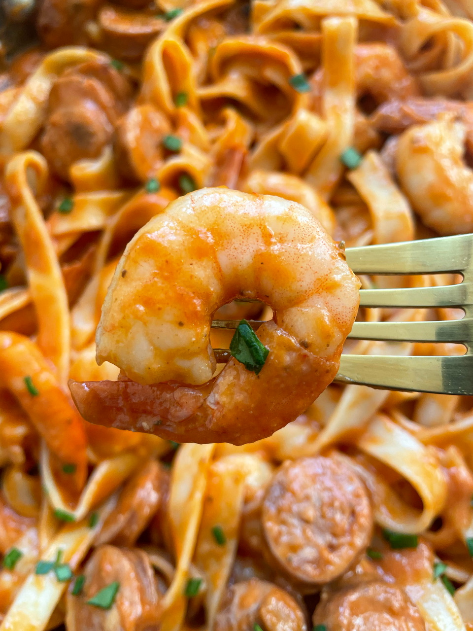 Shrimp and Sausage Pasta Creamy Cajun Sauce