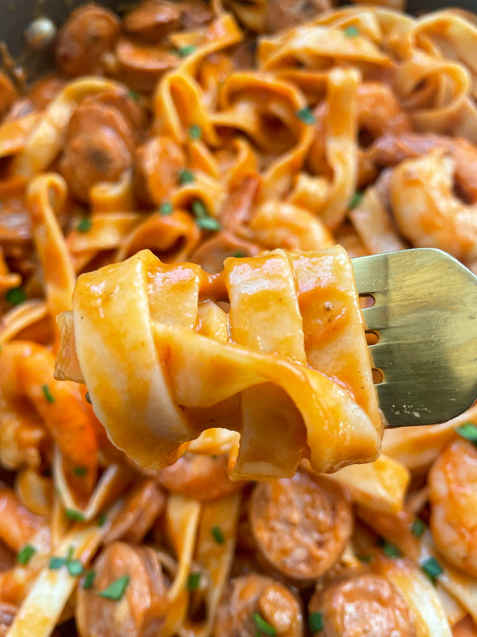 Shrimp and Sausage Pasta Creamy Cajun Sauce