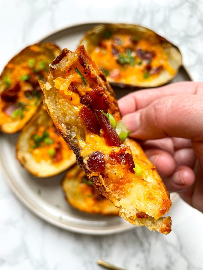 These loaded potato skins were made in my air fryer