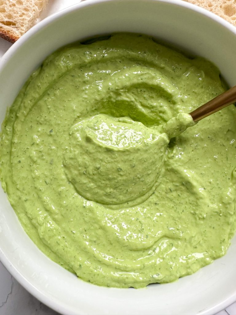 Green Goddess Dip made with Cottage Cheese
