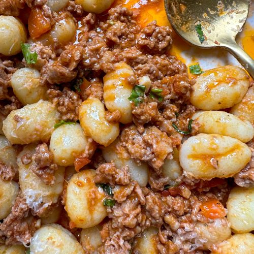 Gnocchi in a Bolognese Sauce