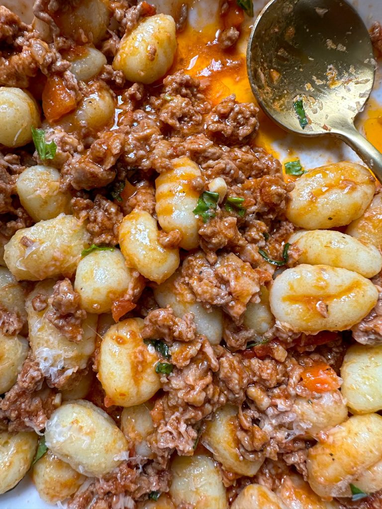 Gnocchi in a Bolognese Sauce