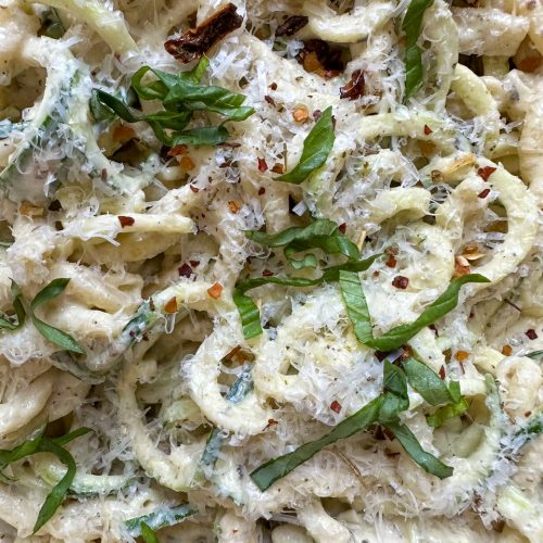 Baked Boursin Zucchini Pasta