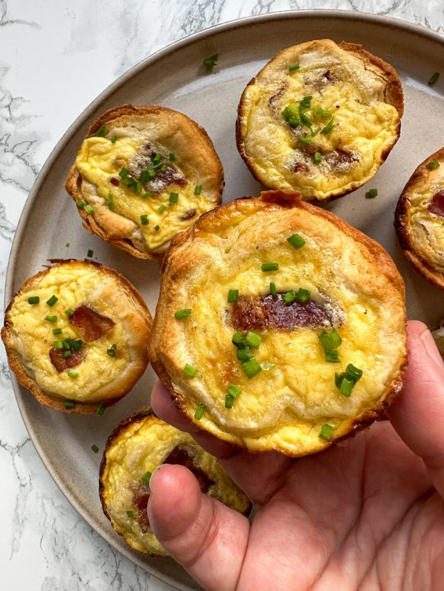 Mini Quiche Made with Store Bought Biscuit Dough