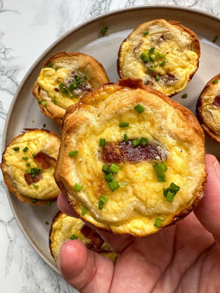 Mini Quiche using store bought biscuit dough as the crust