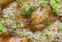 Soy garlic chicken and ginger scallion rice cooked in one pot.