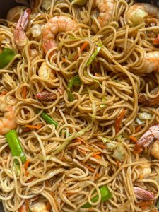 homemade shrimp lo mein