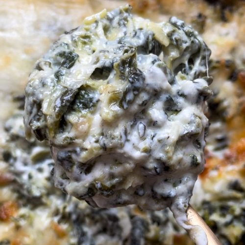 Hot and Garlicky Spinach Artichoke Dip