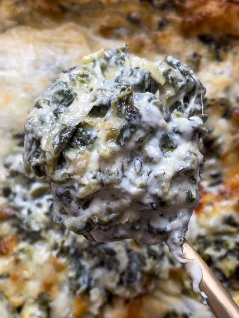 Hot and Garlicky Spinach Artichoke Dip