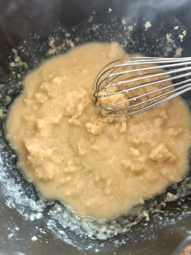 The liquids are being absorbed while I make cream of chicken soup.