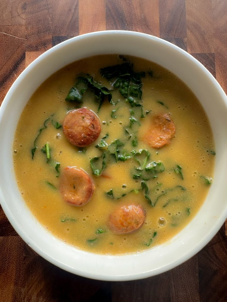 Caldo Verde (Portuguese Potato, Kale, and Chorizo soup)