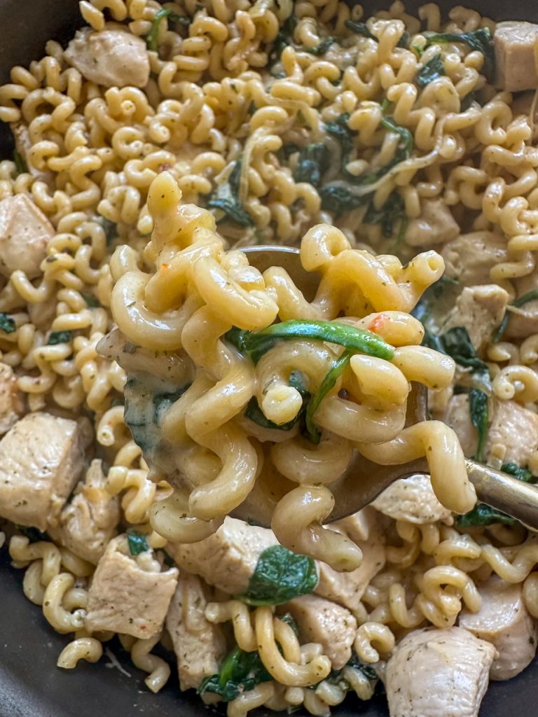 chicken, spinach, and boursin cheese pasta