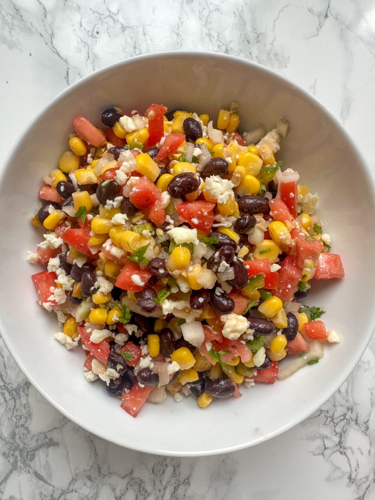Black Bean and Corn Salsa with Cotija Cheese