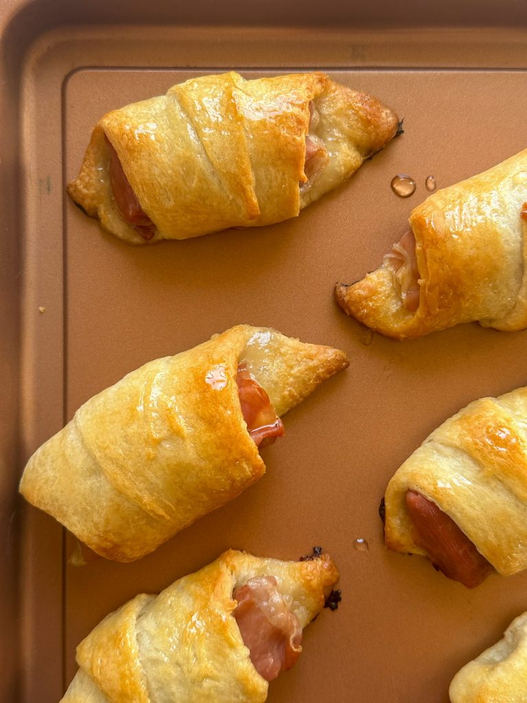baked brie, apple, and prosciutto crescent rolls